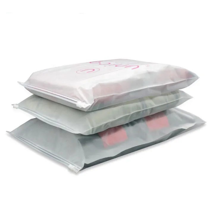 Custom plastic pe clear self sealing clothing packaging storage zippers ziplock slider zipper bag with slider for cloth