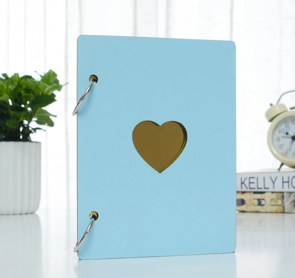 Оптовая продажа в форме сердца деревянная крышка DIY Фотоальбом 6 дюймов Гостевая Книга Альбом Свадебный фотоальбом Подарок на