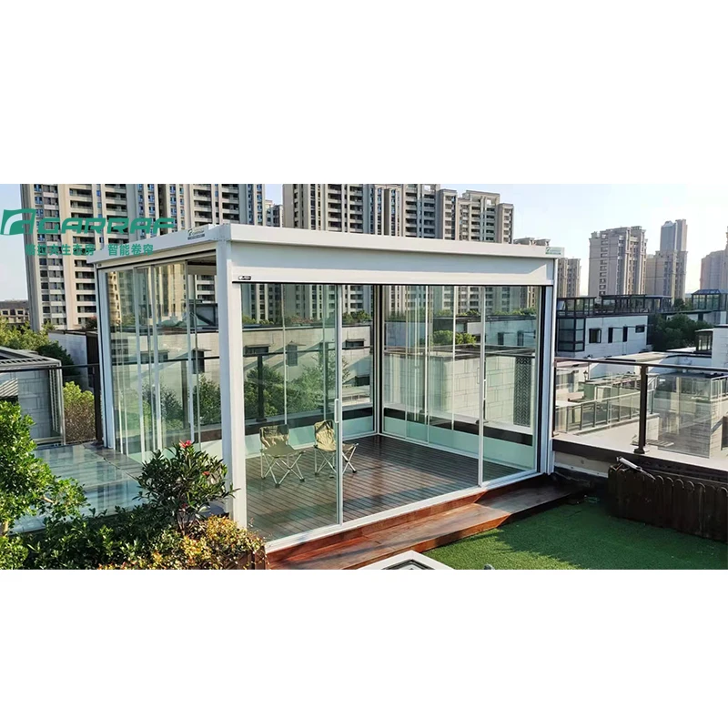 High Quality Waterproof Aluminium Pergola Morden Motorized Electric Pergola Aluminium Outdoor Bioclimatic Pergola