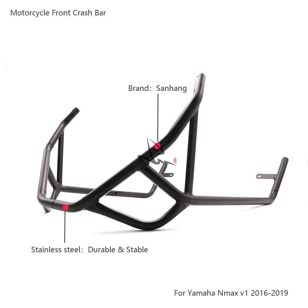 Sanhang Hot sale Stainless Steel Motorcycle Crash Bar Protect For Yamaha Nmax 155 V1 2016-2019