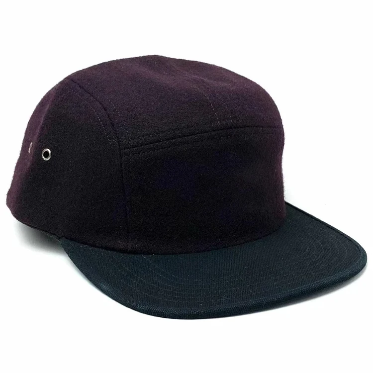 Custom strapback flat brim brand 5 panel hat
