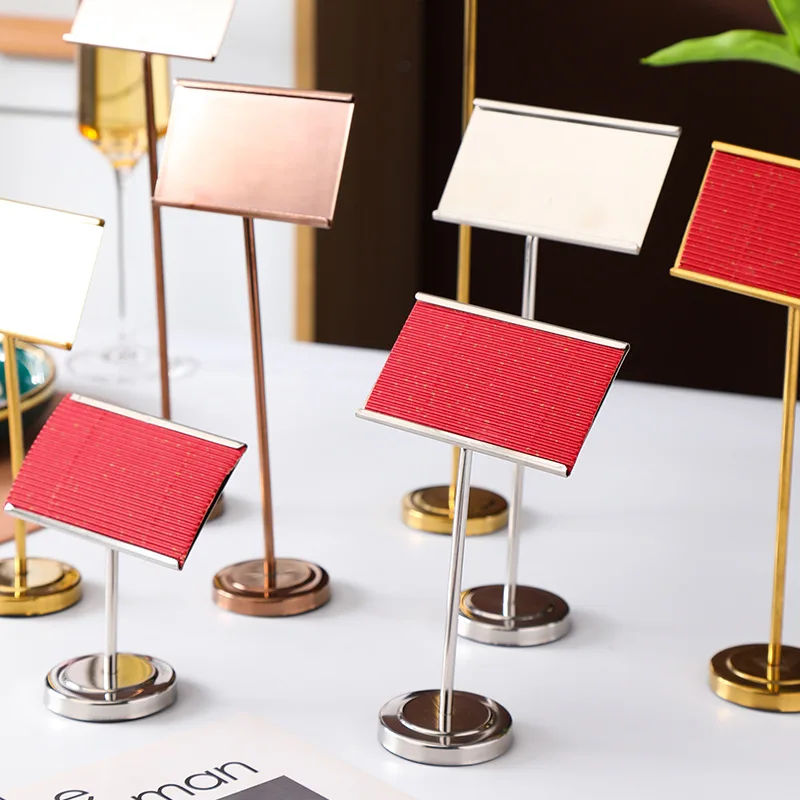 Wholesale Restaurant Menu Card Holder Wedding Party Desk Name Card Gold Wire Card Stand Small Metal Table Number Holder