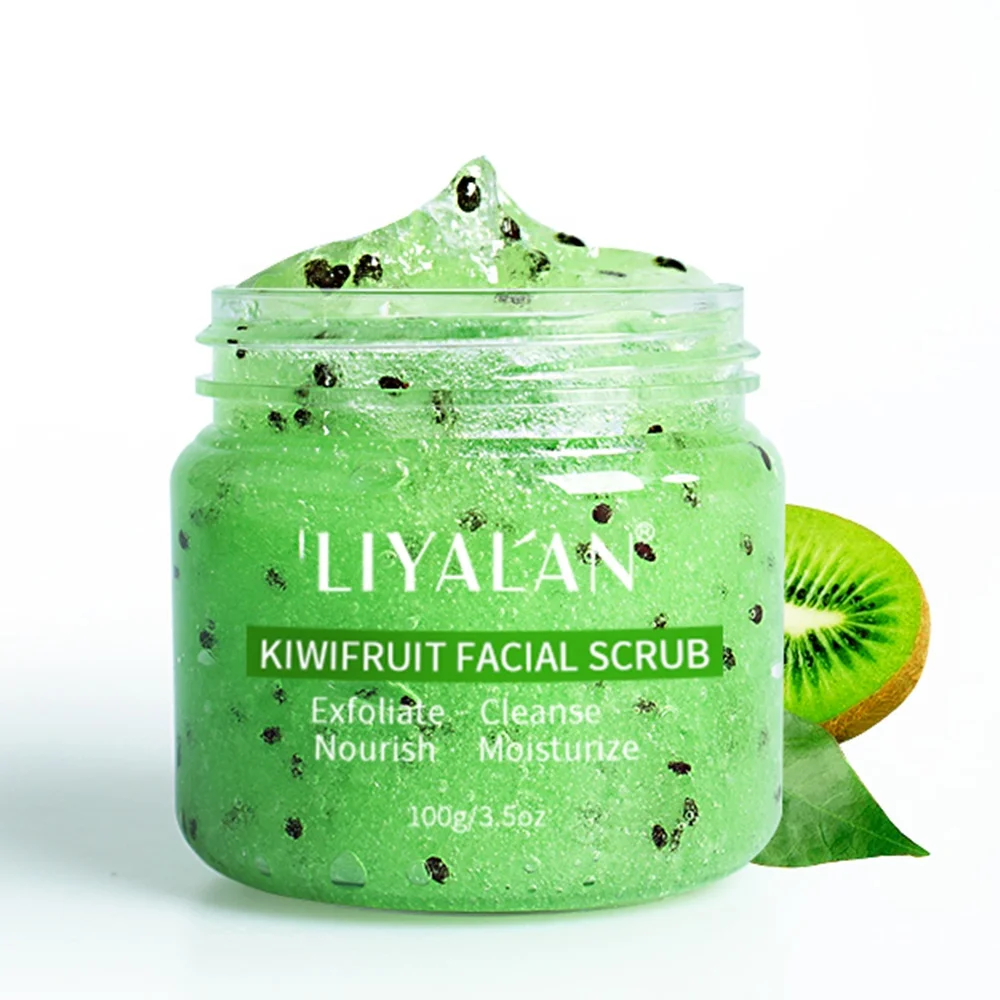 OEM Face Cleansing Moisturizing Skin Smooth Purify Organic Fruit Sugar Kiwi Facial Scrub