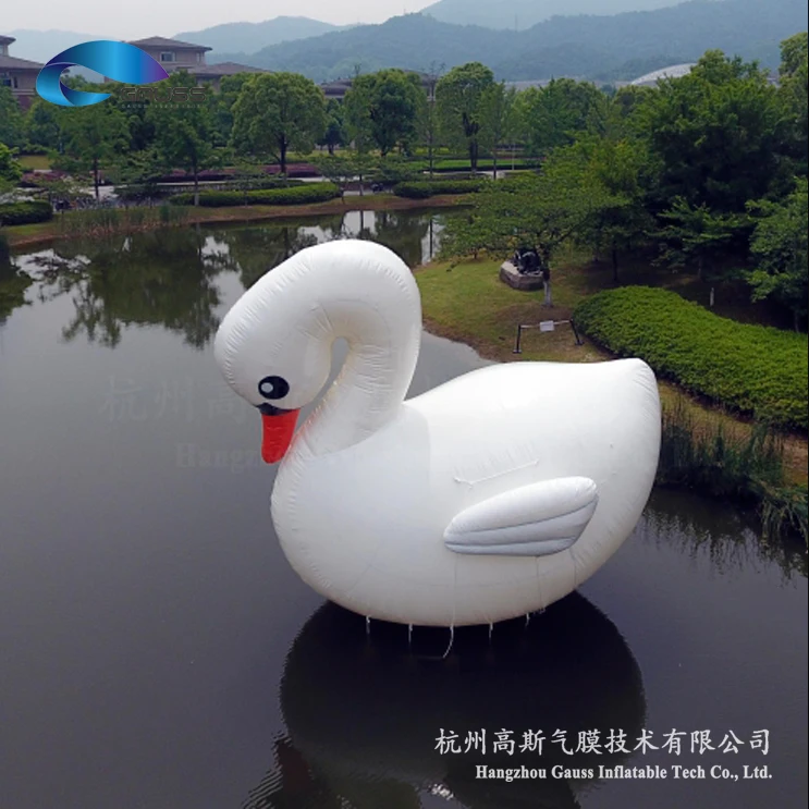 For Advertising and Attracting Customers Inflatable 6M White Swan Float with LED Lights for Pool, Beach, and Lake