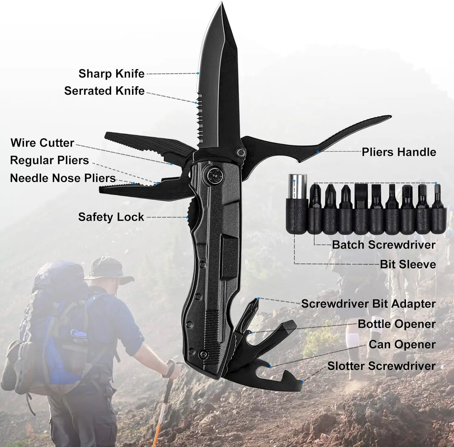 Funny Men Christmas Gifts Baskets for Him Fathers Day for Dad Anniversary Tool Knife Slim Wallet Coffee Tumbler Men Gift Set