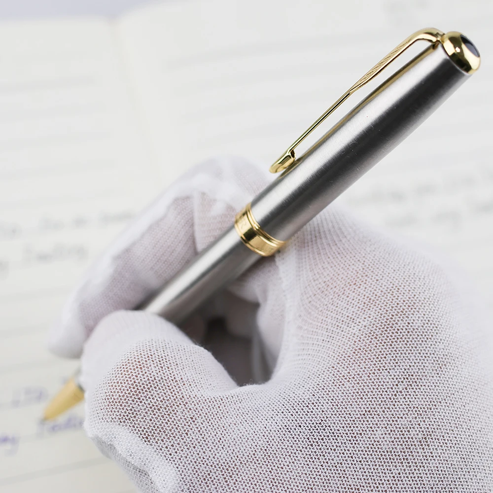 GemFully suppliers luxury business stainless steel ballpoint pen promotional pen with customizable logo