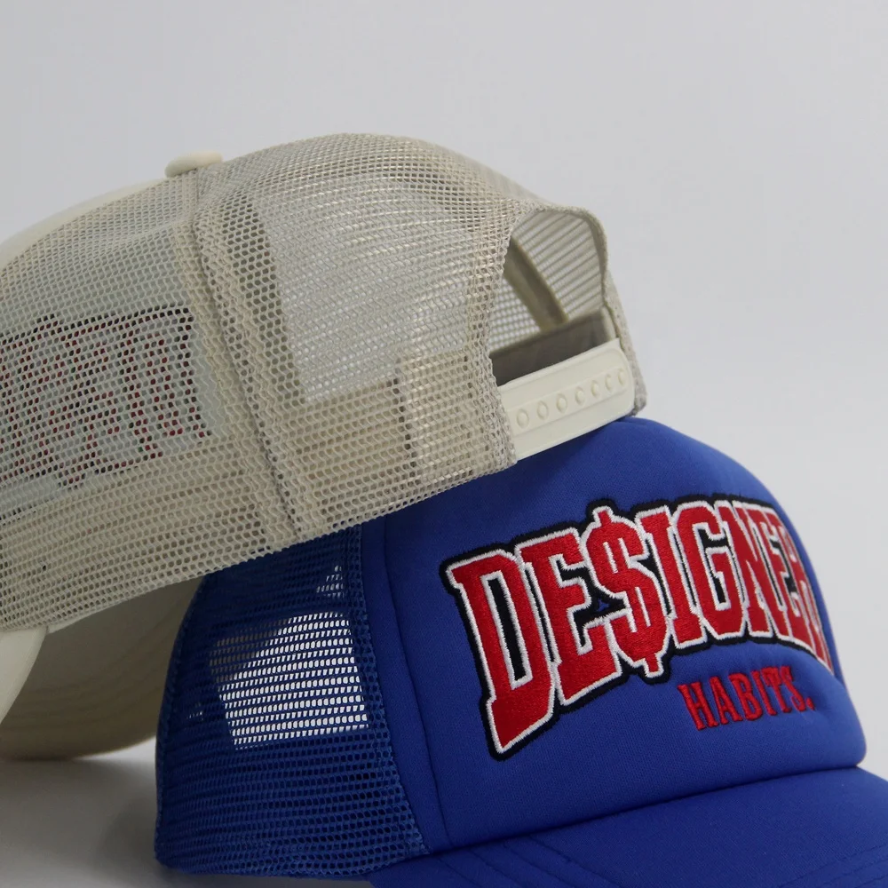 Wholesale 5 Panel Unisex Polyester Embroidery Custom Logo printing Mesh Sports Caps Gorras Casual Foam Blank Trucker Hat