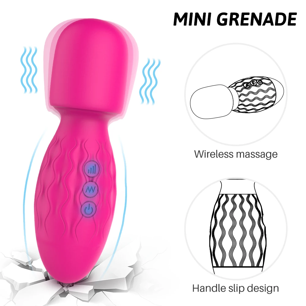 S-hande Personal Silicone Handheld Massager Electric Vibration Body Foot Neck Head Wand Massage