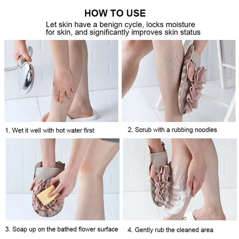 Wholesale 2 in 1 Bath Exfoliating Mesh Gloves Dead Skin Removal Brush Reusable Shower Body Scrubbing Mitt For for Men and Women