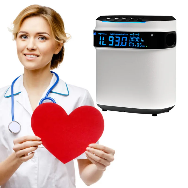 Factory Portable 1-7 Liter Oxygen-Concentrator High Flow Rate Household Oxygen Concentrator with Nebulizer in Stock