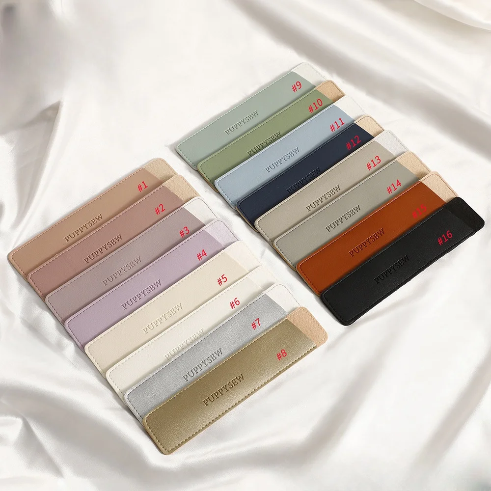 PU Leather Pen Protection Cover Holder Soft Eyebrow Pencil Case Pen Pouch Bag Stationery Office School Supplies Gift With Logo