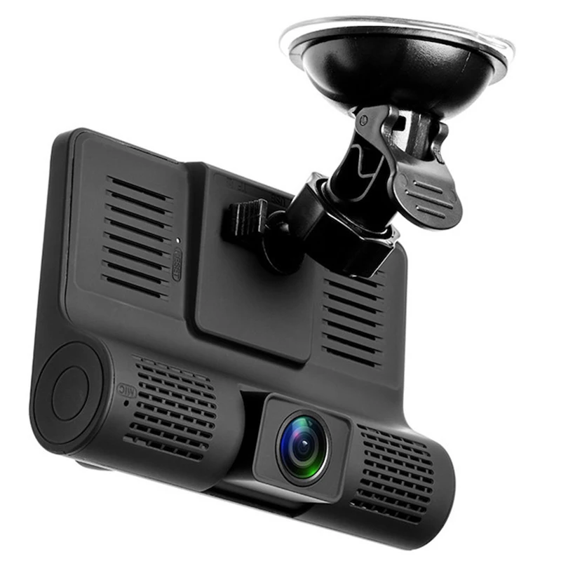 Digital Security Vehicle Dash Camera Video Recorder 4.0 Inch IPS Screen Fhd 1080p 3 Lens Dash Cam Car Dvr