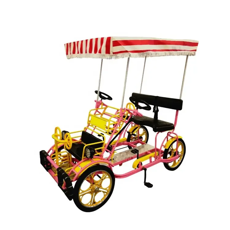 2023 New style leisure four people bicycle tandem bike 26 inch tandem bike side by side tandem bike for sale