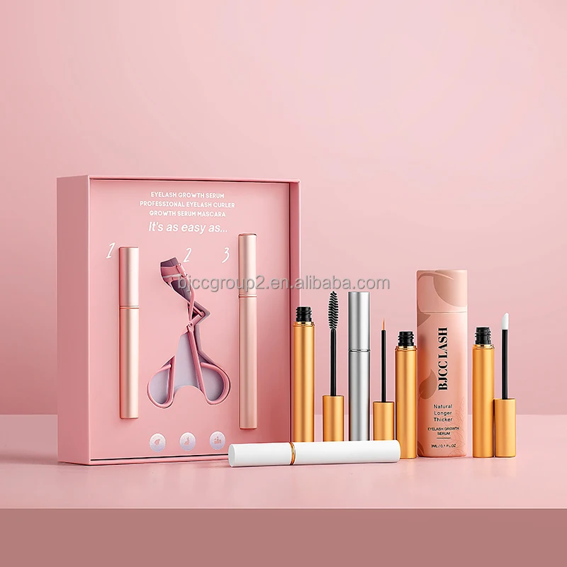 Custom Logo Natural Vegan Oil Free Liquid Mascara Lash Brow Enhancer Set Private Label Eyelash Eyebrow Growth Treatments Kit
