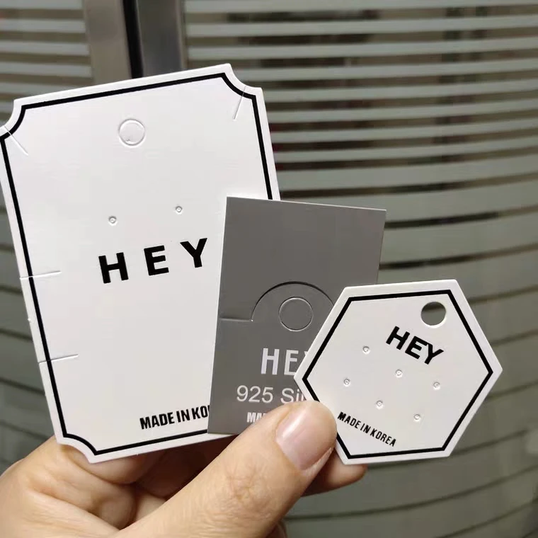 China factory print custom high quality logo earrings card paper hang card