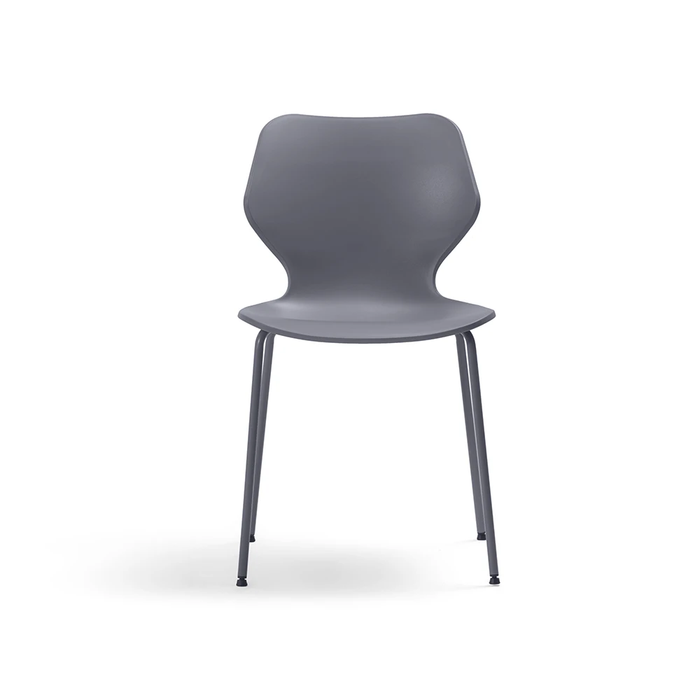 Modern Style Grey PP Body Steel Leg Restaurant Dinning Room Chair Dining Chair of 6 4