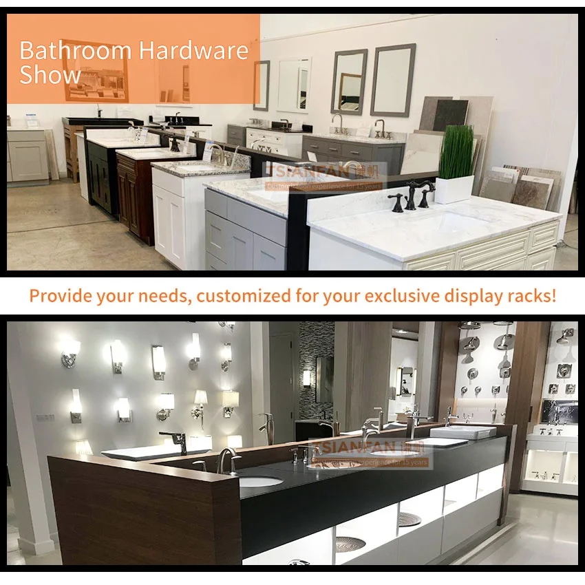 Customized brochure sign holder exhibition sanitary sink mosaic tile for kitchen and bathroom wall tile sink display rack