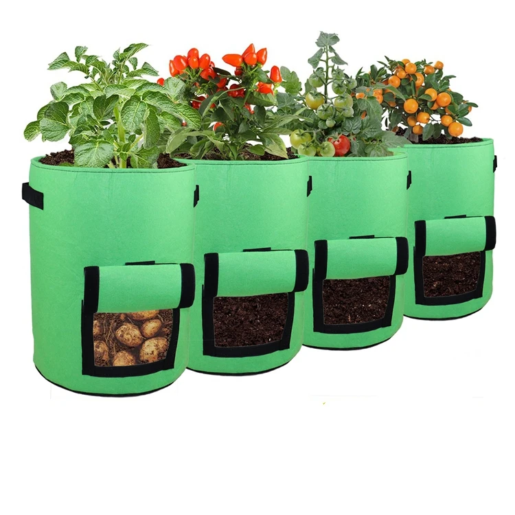 
10Gallons Growing Bags NonWoven Plant Grow Bags,roll up Window Garden Planting Bag with Durable Handle Potato,Tomato Planter Bag  (1600220573347)