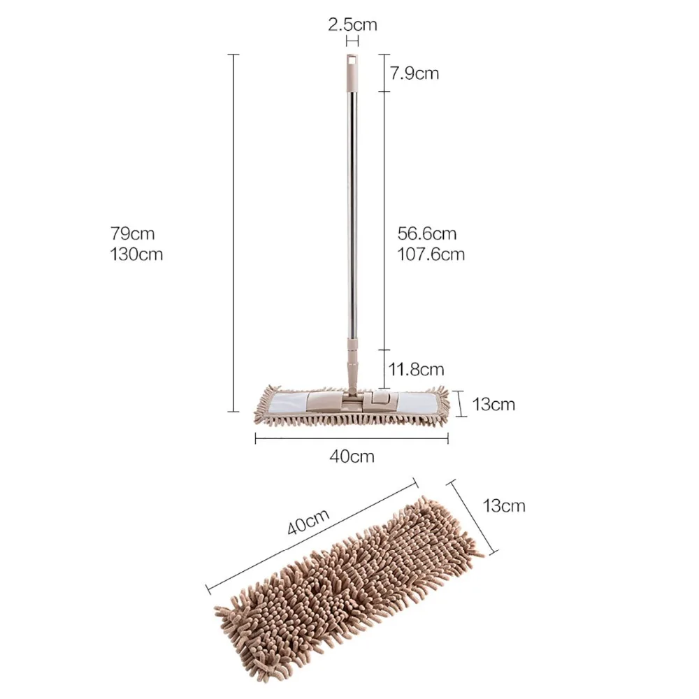Household hotel Newly Design chenille sweeping dust magic microfiber flat mop for wet dry floor cleaning