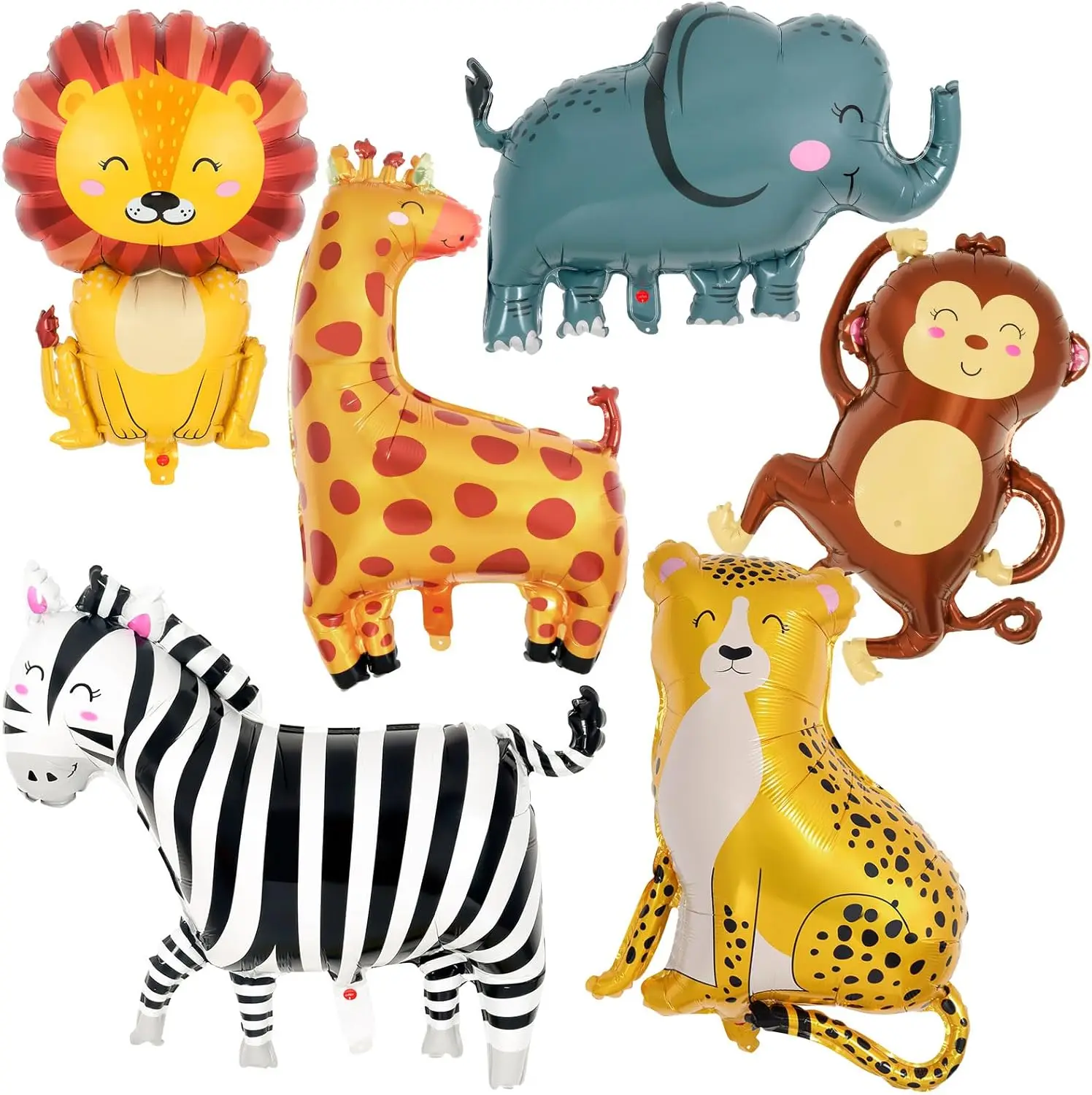 safari zoo  Cartoon Forest Balloons For Parties  Animal Balloon Giraffe Zebra Elephant Cartoon Crocodile lion Foil Balloons