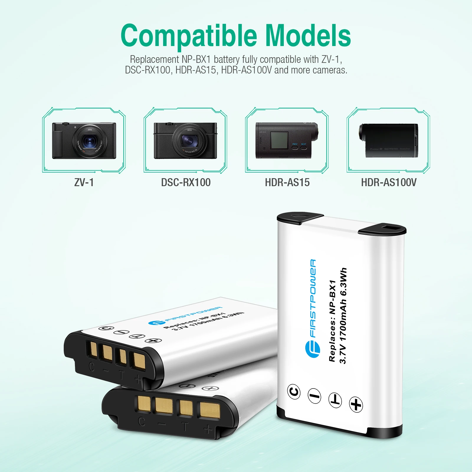 Safety 3 Pack Camera NP-BX1 Rechargeable Lithium-ion Batteries Micro USB Type-C Triple Slot LED Charger