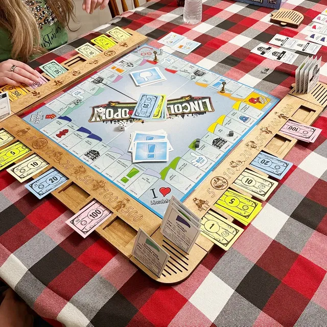 Custom Monopoly Game Organizer  laser cut engraved Monopoly Money Board Organizer wooden for gifts