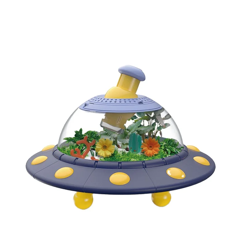 Bemay Toy UFO Observation Box with 360 Degree Rotating 5X Magnifier STEM Toys