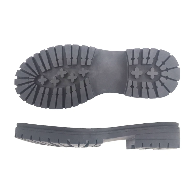 Retro round head rubber shoe soles with plum pattern