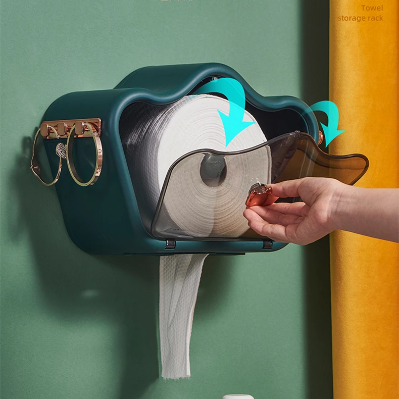 Ванная комната украшения настенные туалетная бумага коробка Пылезащитный Водонепроницаемый держатель для туалетной бумаги органайзер косметики ящик хранения