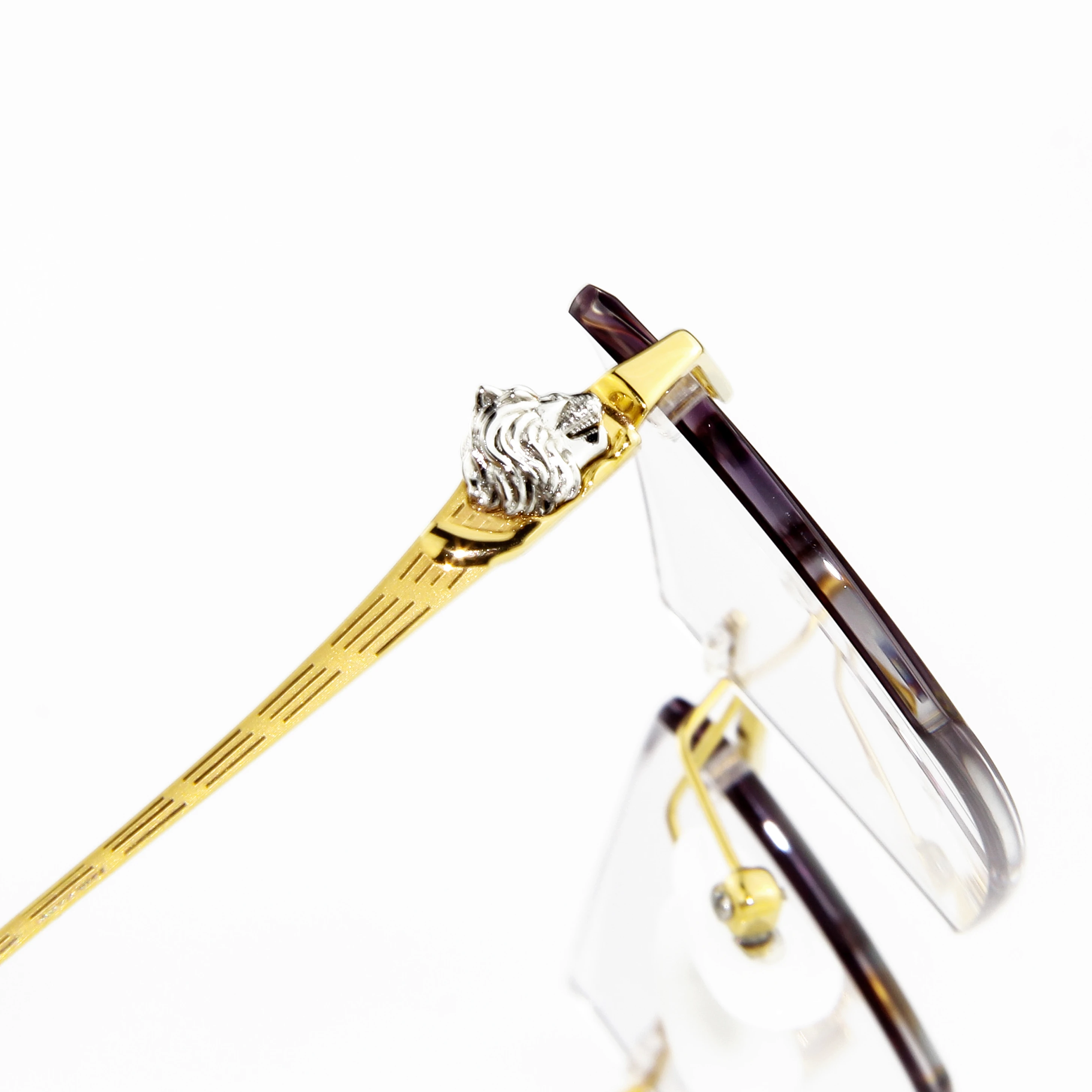 
 Новейшая Роскошная титановая оправа для очков Lion real 18k gold 2021, мужские оптические оправы  