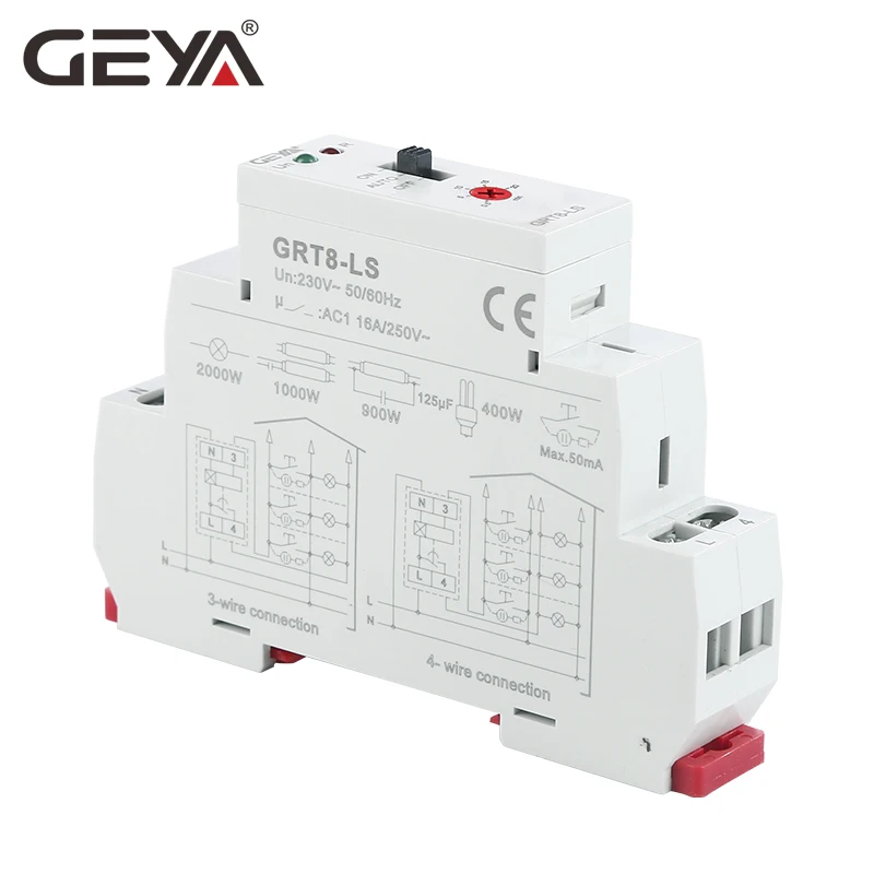  Электронное реле времени GEYA GRT8-LS Din Rail для лестницы 20 минут 220 В 16 А с сертификатом CE CB