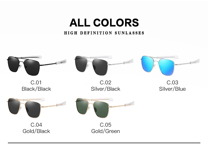 8111 Design men AO sunglasses retro polarized hd driving custom logo glasses man metal UV400 sun glasses