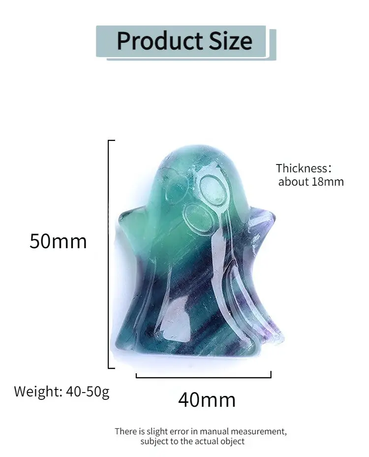 ODM OEM Natural Crystal Stone Ghost Figurine Statue Hand Carved Gem Halloween Specter Spirit Reiki Healing Crystal Tumble Stones