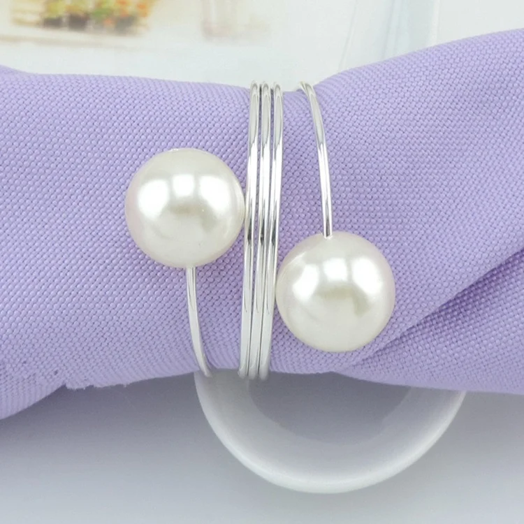Bulk Storage Cheap Selling Personalized Pearl Napkin Ring Stainless Steel