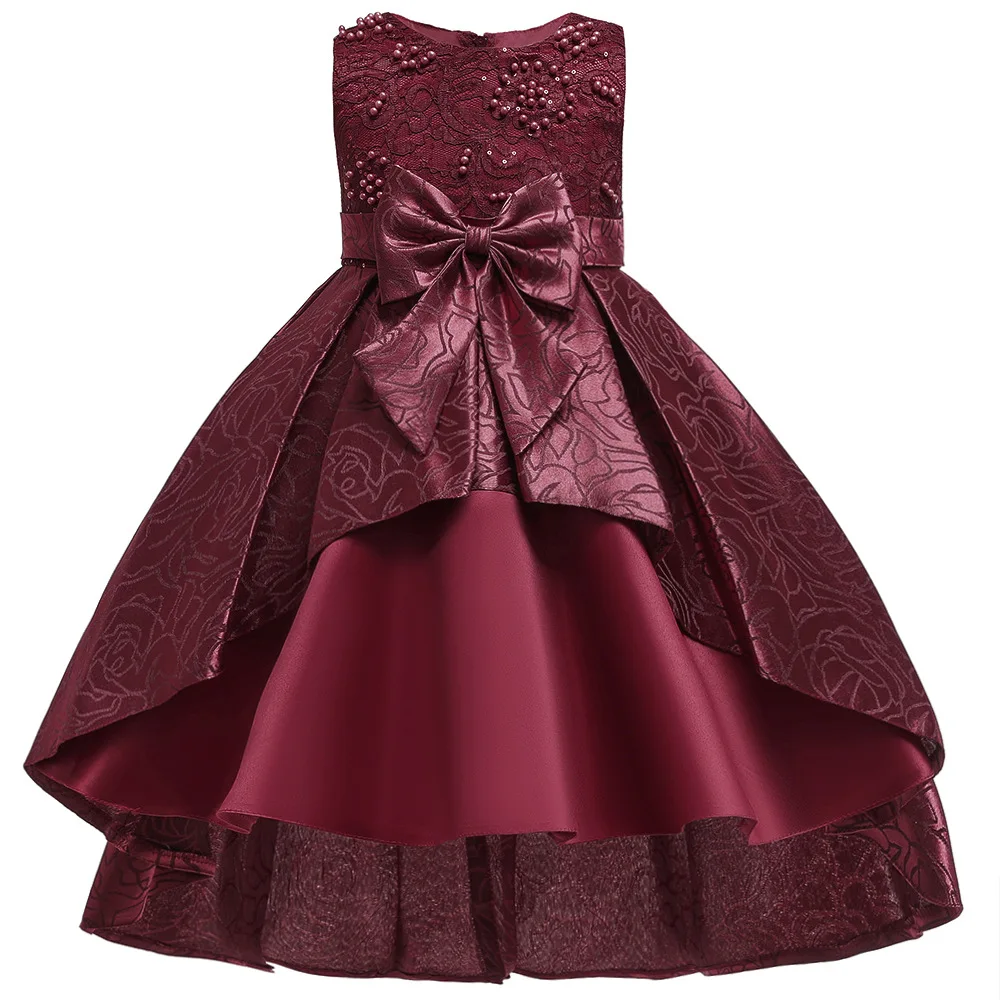 Hot selling European and American new sweet girl lace mesh bow sleeveless princess dress