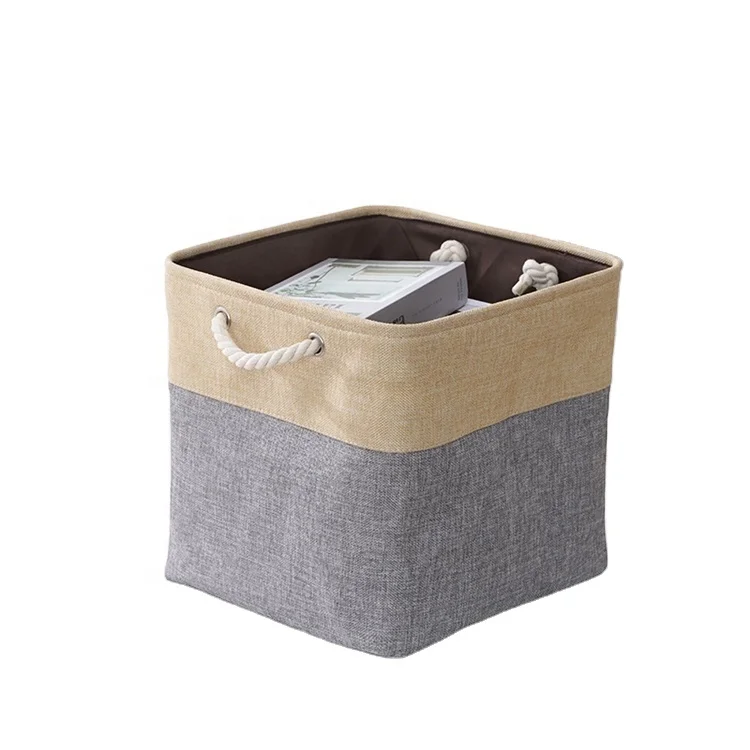 Ready to ship cotton linen organizing containers cotton rope basket