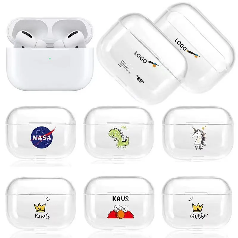 
Transparent Custom Customize New Clear for Airpod Pro PC Case Earphone Cover Accessories for Airpods Case 