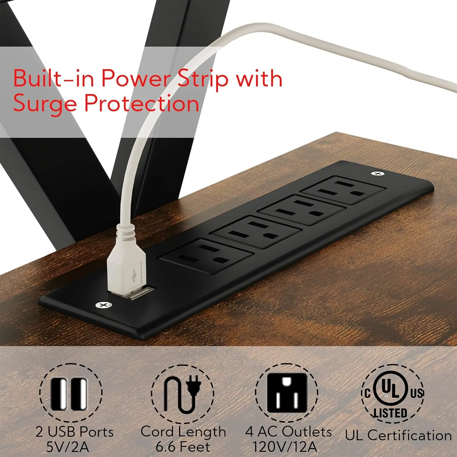 Entertainment Center Gaming TV Table Outlets Media Console Living Room LED TV Stands Table