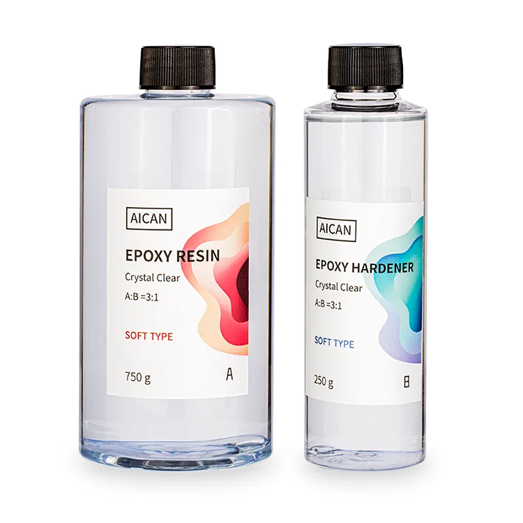Factory Whosale Liquid Clear Crystal soft dome epoxy resin Two Component AB Glue for Diy Creative Crafts
