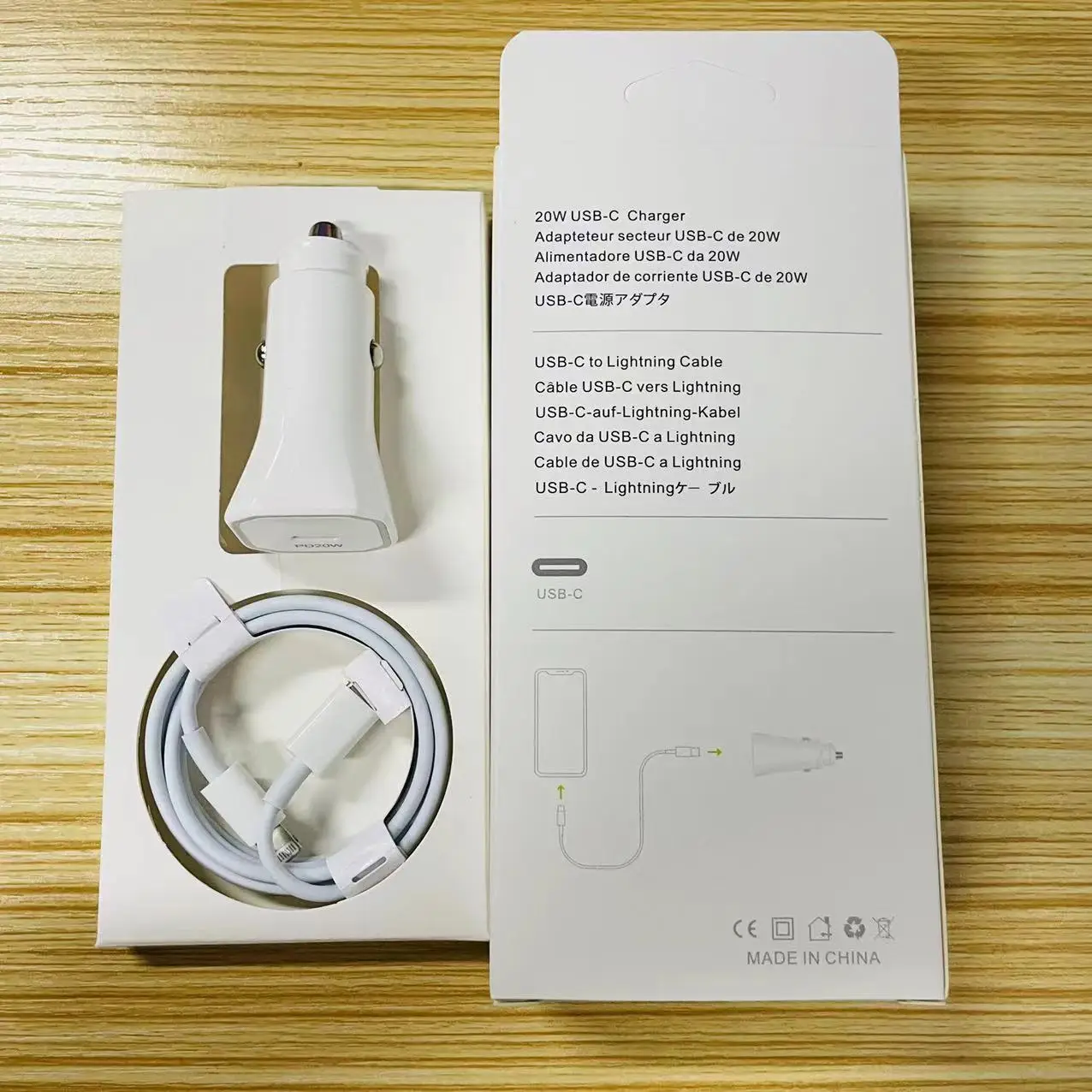 Портативный QC3.0 быстрое автомобильное зарядное устройство комплект 20 Вт USB-C телефона автомобильное зарядное устройство USB C кабель зарядного устройства для Iphone 14/13 pro max