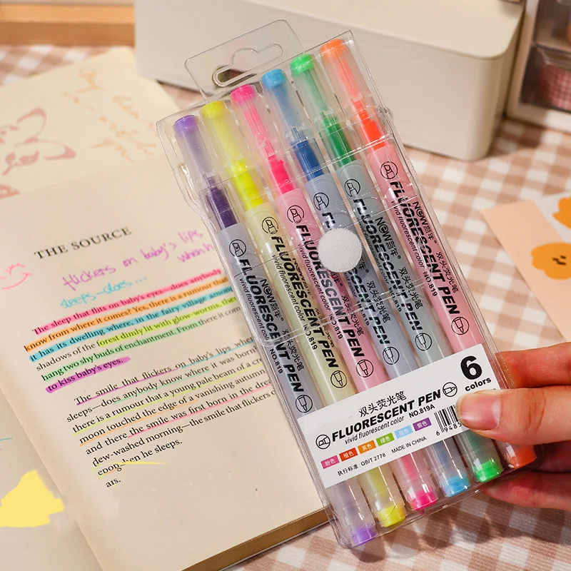 Highlighter Double Head Selling Macaron Color Student Focus Marker Pen Morandi Light Highlighter