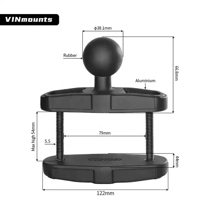 Industrial Forklift Computer GPS Bracket 1.5 Inch Ball Head Square Post Tablet Holder Clamp Compatible 2.7 Inch Width Tube