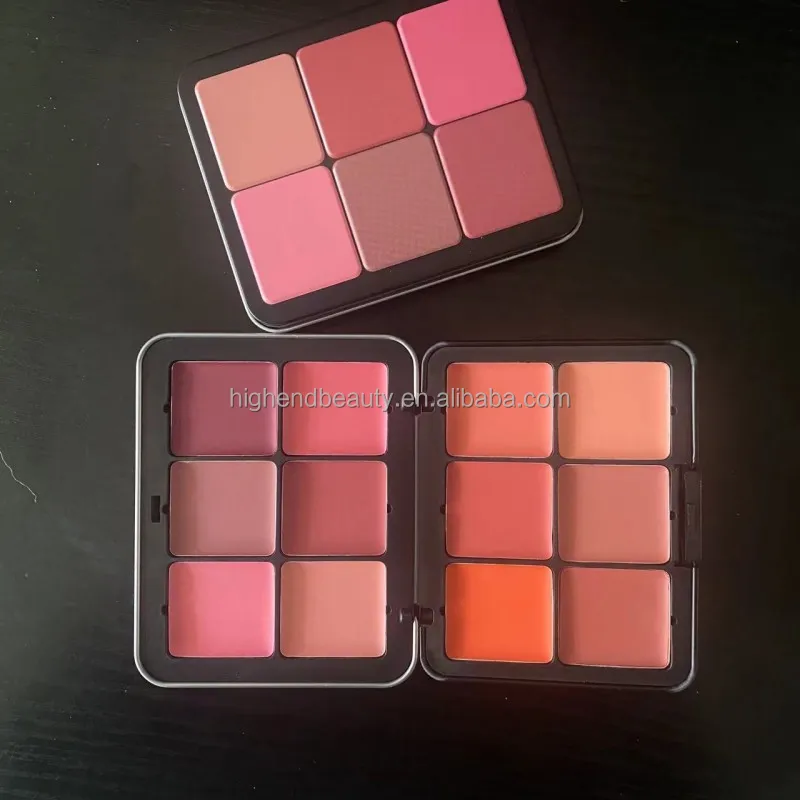 2 In 1 Cream Pink Blush palette high Pigment Pressed Lip Blusher Highlighter Contour Palette