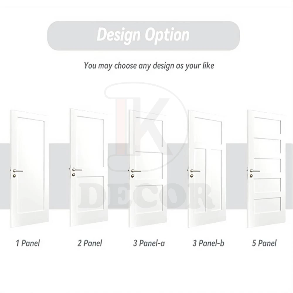 96 Inch USA Modern White Primed Prehung Waterproof Solid Core Wood Shaker Interior Doors
