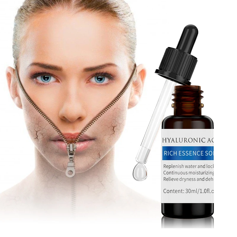 OEM factory wholesales 30ml  private label customized Hyaluronic acid concentrate bottle dropper moisturizing elasticity serums