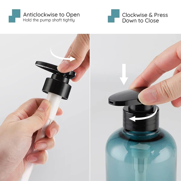 300ml 500ml Clear Blue Dispenser Pump Refillable Containers Empty Shampoo Conditioner Plastic Pump Bottle