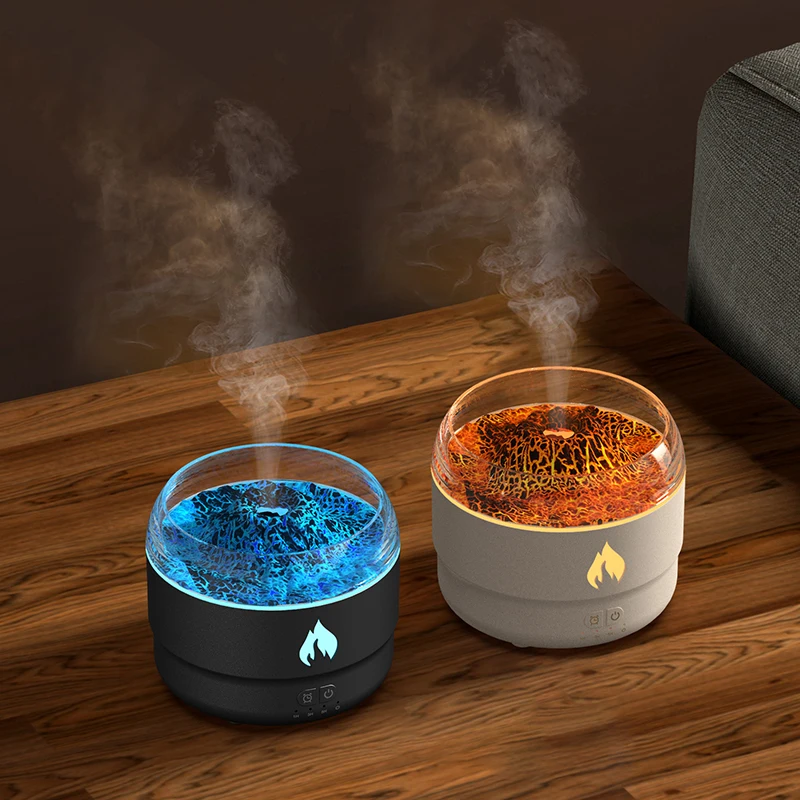 Colorful Flame Humidifier Home Usb Simulation Volcano Atomizer Large Capacity Humidifier
