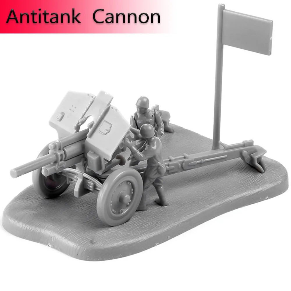 
4D 1:72 Scenario M1938 M30 Assemble Model Antitank Cannon Soviet Artillery Toys Puzzles Building Bricks Toy Model 