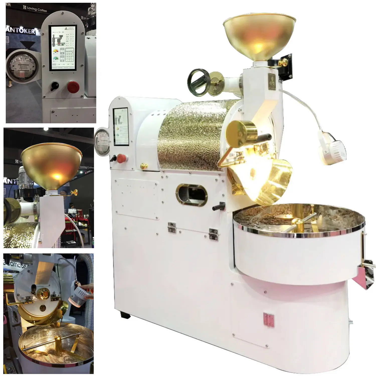 Wintop high capacity automatic coffee roasting machine 1kg 2kg turkey natural bean tostadora coffee toaster