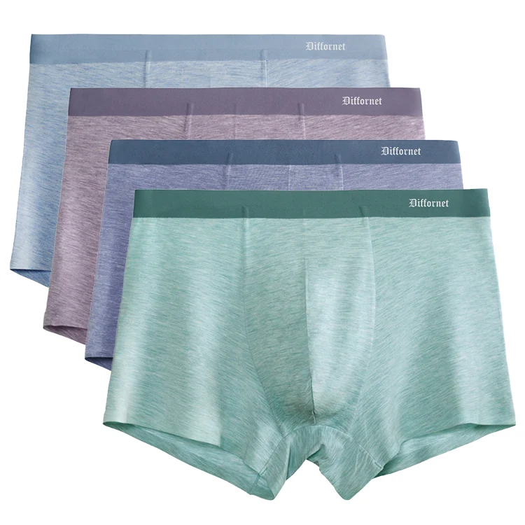 Stock Wholesale Mens Boxer Briefs High Quality Classic Solid Modal Stretch Mens Underwear Comfortable Seamless Man Boxer Briefs